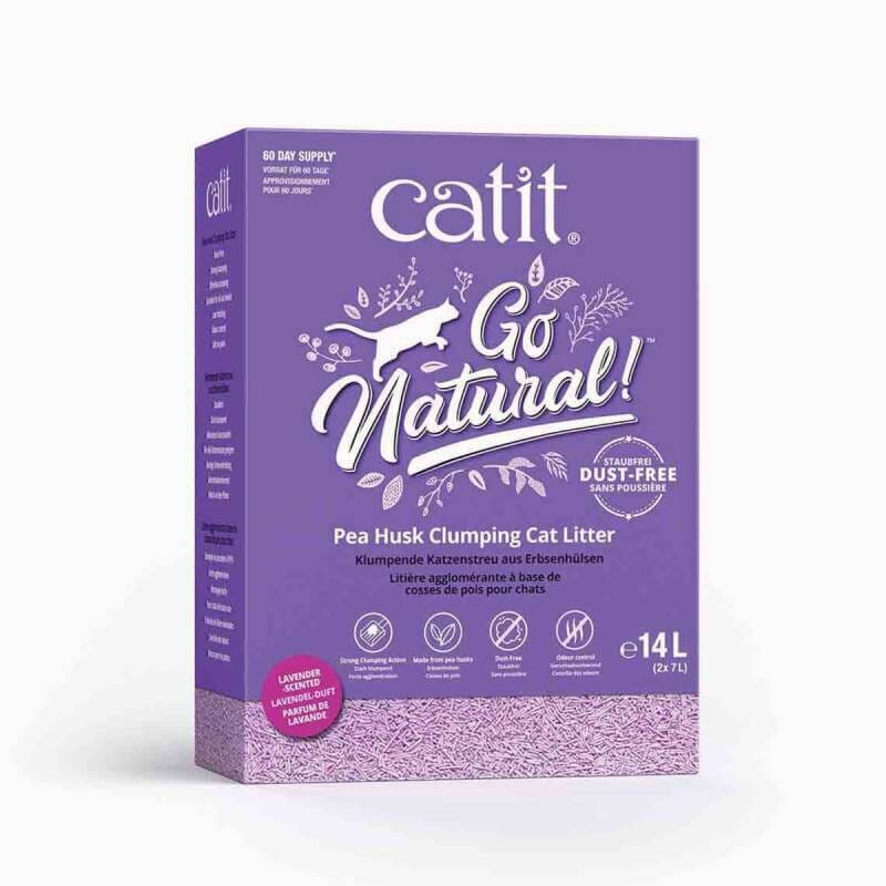 Catit Go Natural! Pea Husk Clumping Cat Litter - Lavender - 14 L box Catit