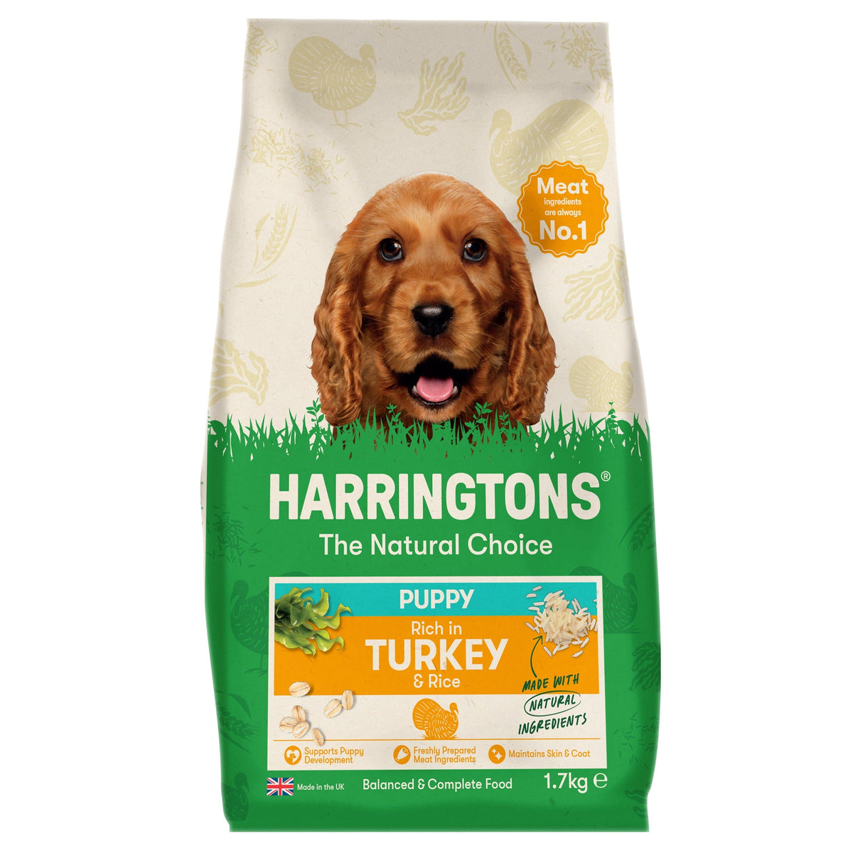 Harringtons Turkey & Rice Puppy Dry Dog Food 1.7kg Dry Dog Food Harringtons