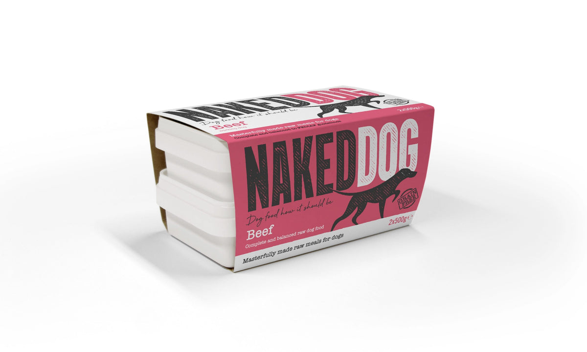 Naked Dog Original Beef Raw Dog Food 2x500g ❄ Raw Dog Food Naked Dog