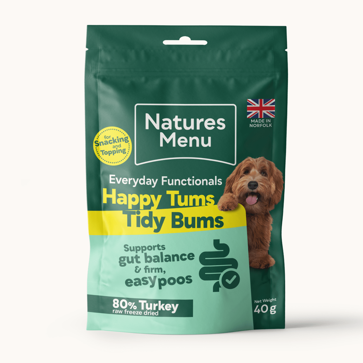 Natures Menu Happy Tums & Tidy Bums Turkey Dog Treats 40g Dog Treats Natures Menu