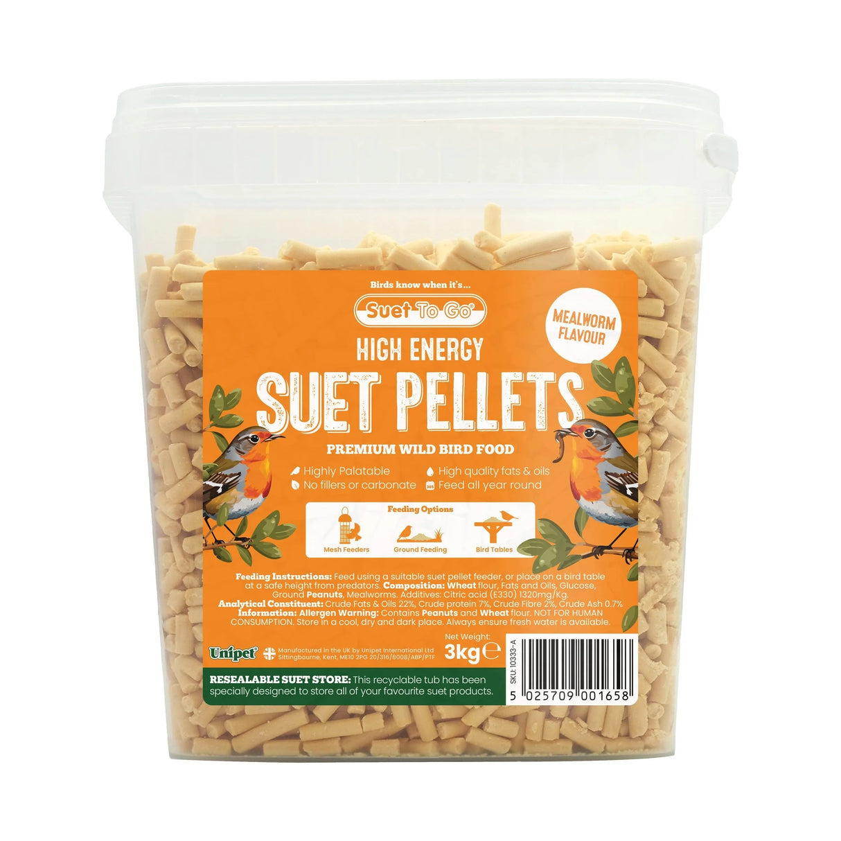 Suet To Go Suet Pellets Mealworm 3KG Suet To Go
