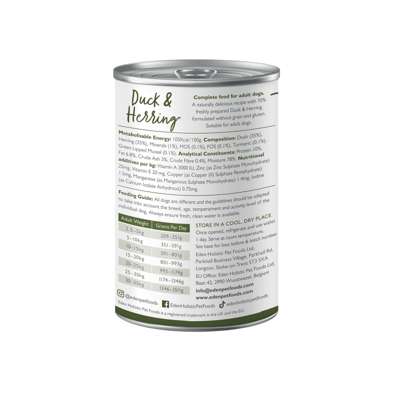 Eden Gourmet Duck & Herring Wet Dog Food 400g Wet Dog Food Eden