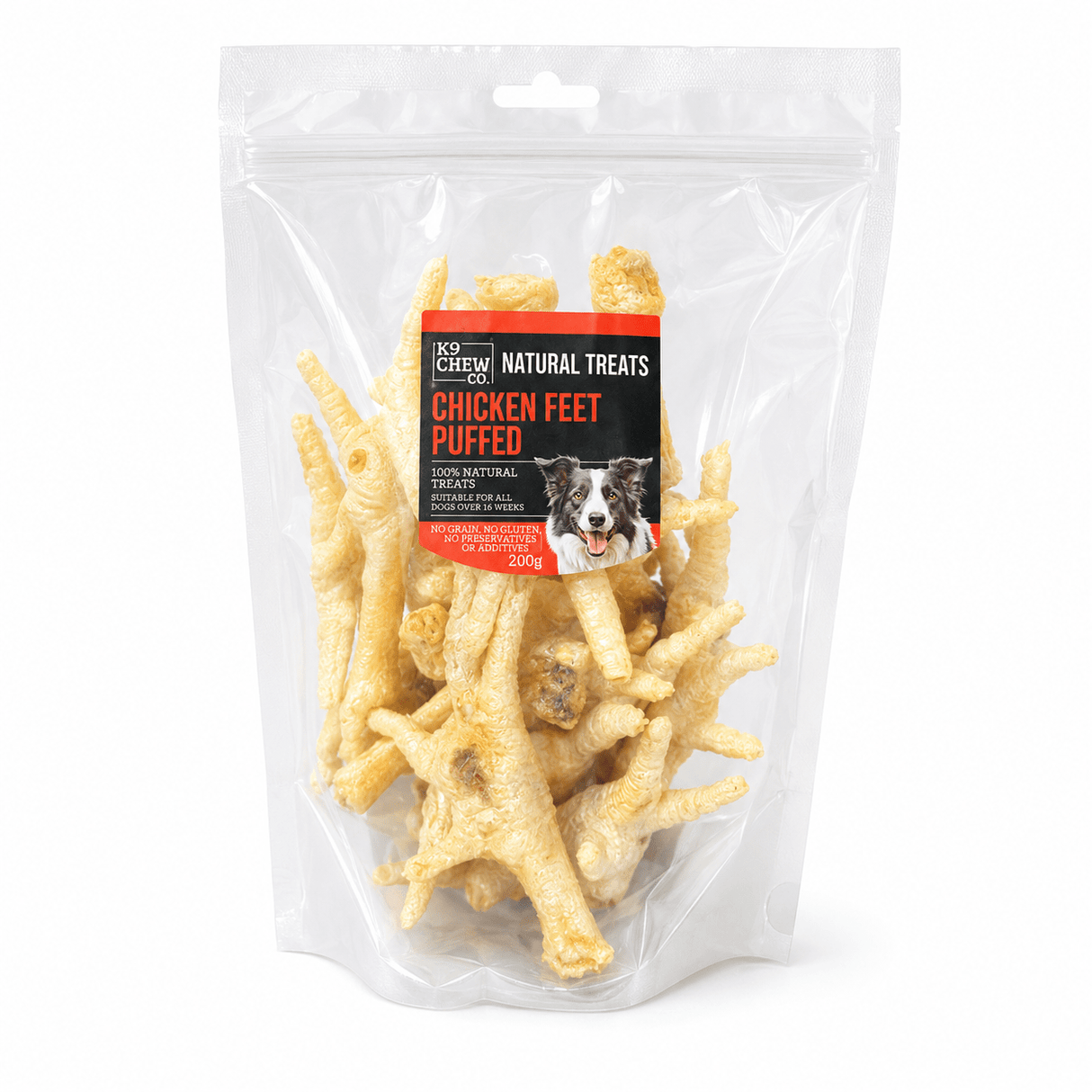K9 Chew Puffed Chicken Feet 200g K9 Chew