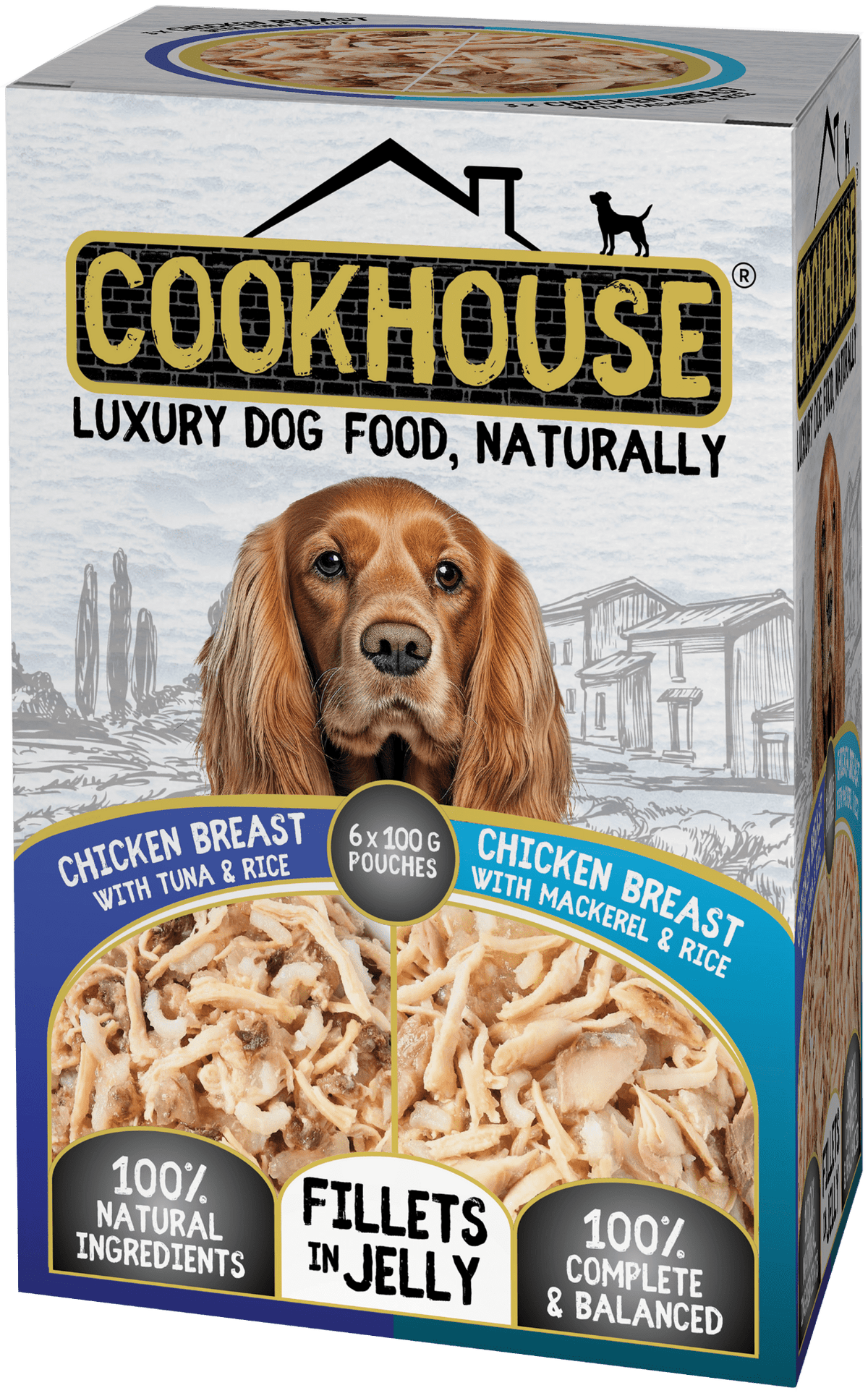 Cookhouse Chicken with Tuna & Mackerel Dog Food 6 x 100g Wet Dog Food Cookhouse