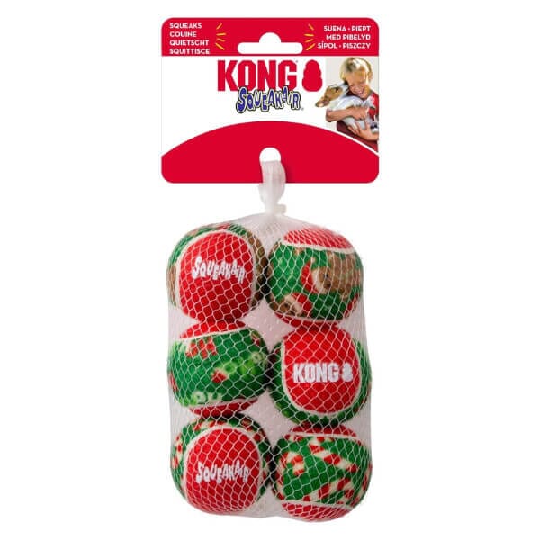 KONG Holiday 2025 SqueakAir Balls 6pk Small KONG