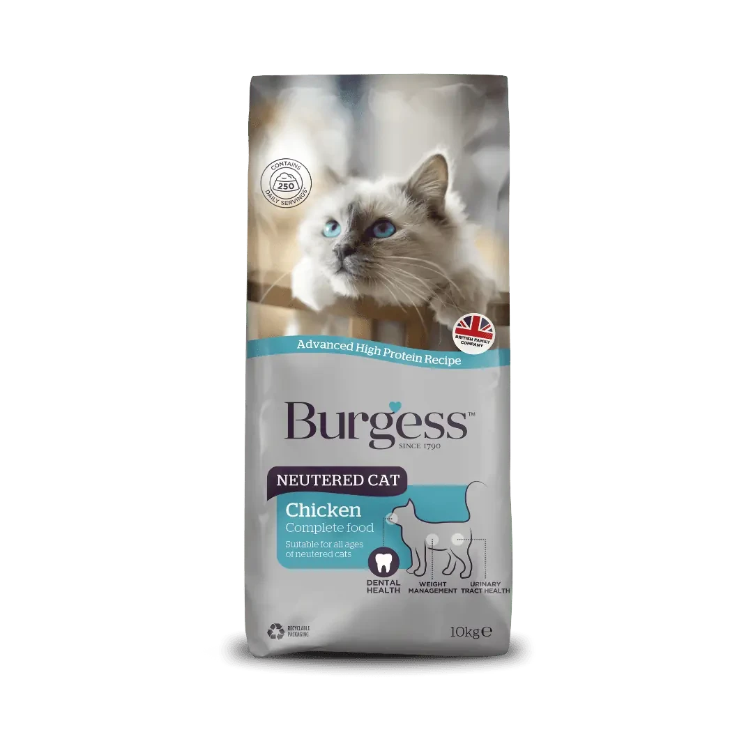 Burgess Neutered Chicken Dry Cat Food 1.5kg Dry Cat Food Burgess
