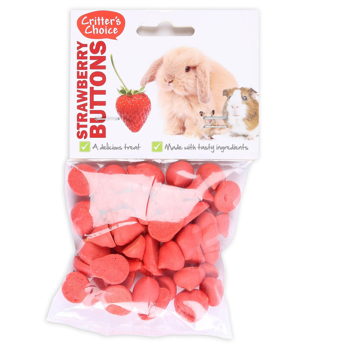 Critter's Choice Strawberry Buttons 40g Happy Pet