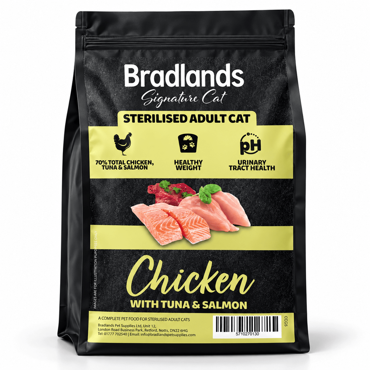 Bradlands Signature Cat Food Chicken, Tuna & Salmon 5kg Dry Cat Food Bradlands