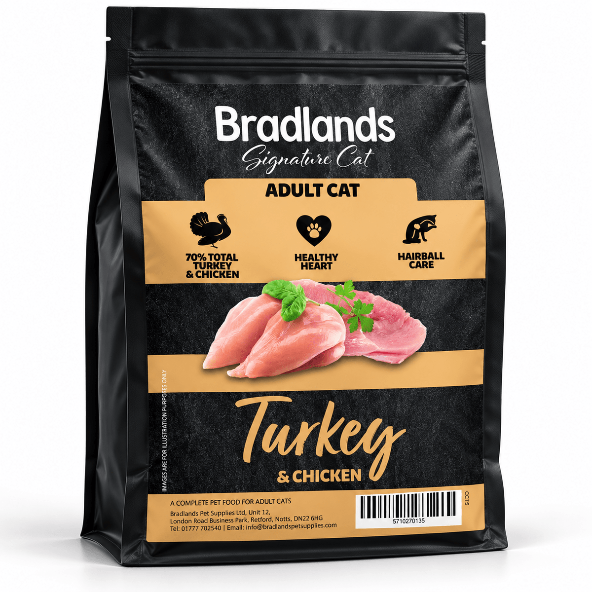 Bradlands Signature Cat Food Turkey & Chicken 1.5kg Dry Cat Food Bradlands