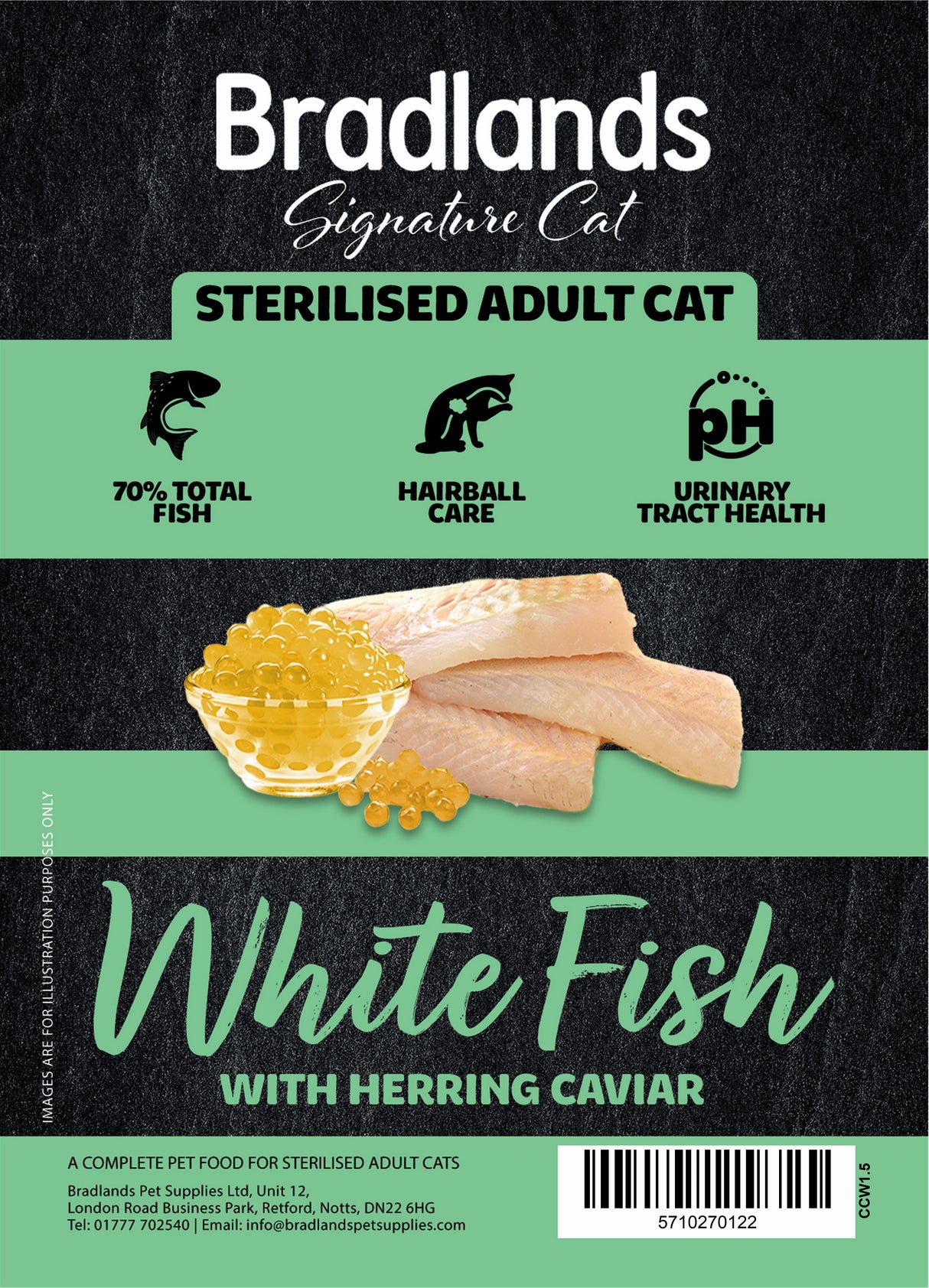 Bradlands Signature Cat Food White Fish 1.5kg Bradlands