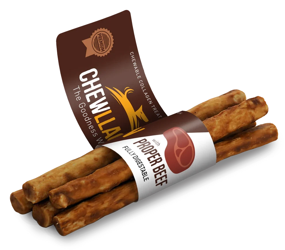 Chewllagen Beef Mini Roll 5" 5 Pack Dog Treats Chewllagen