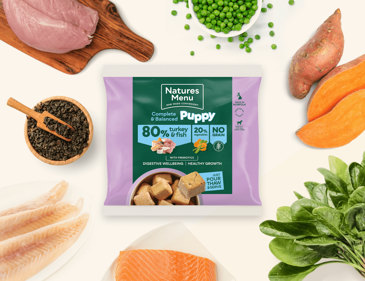 Natures Menu 80/20 Turkey & Fish Raw Puppy Food Nuggets 1kg Raw Dog Food Natures Menu