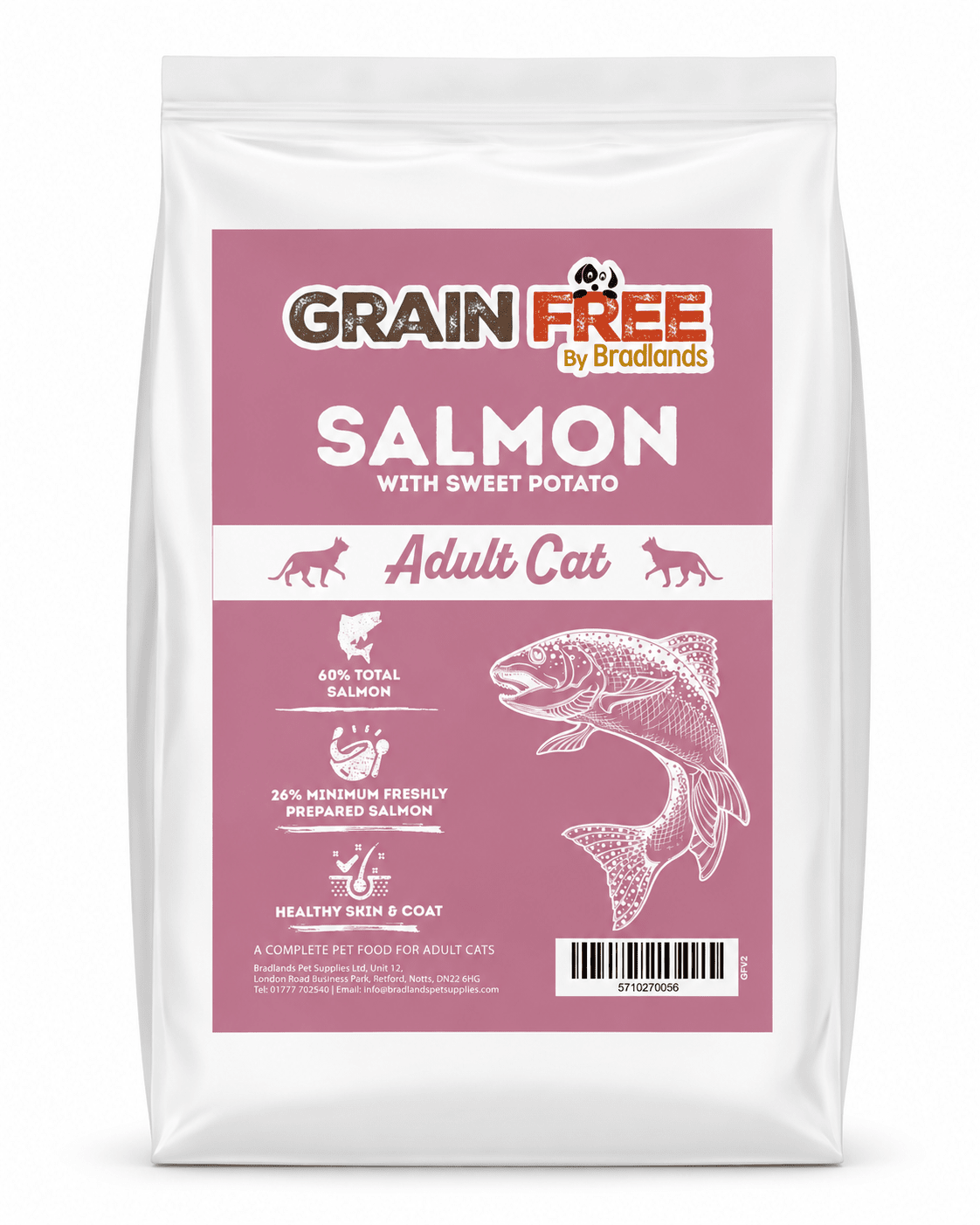 Bradlands Cat Salmon 2kg Dry Cat Food Bradlands