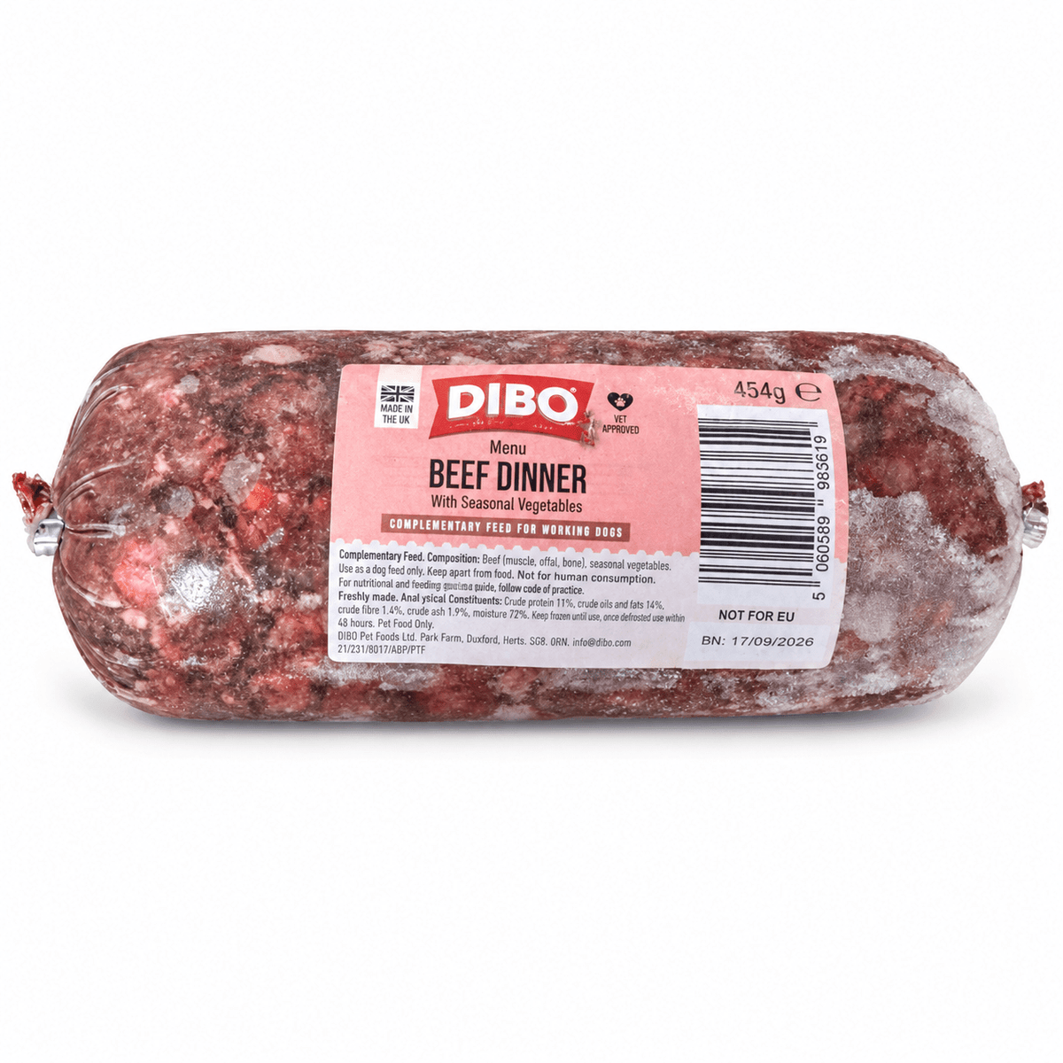 DIBO (Bulmer) Menu Beef Dinner with Veg 454g Bulmer Pet Foods