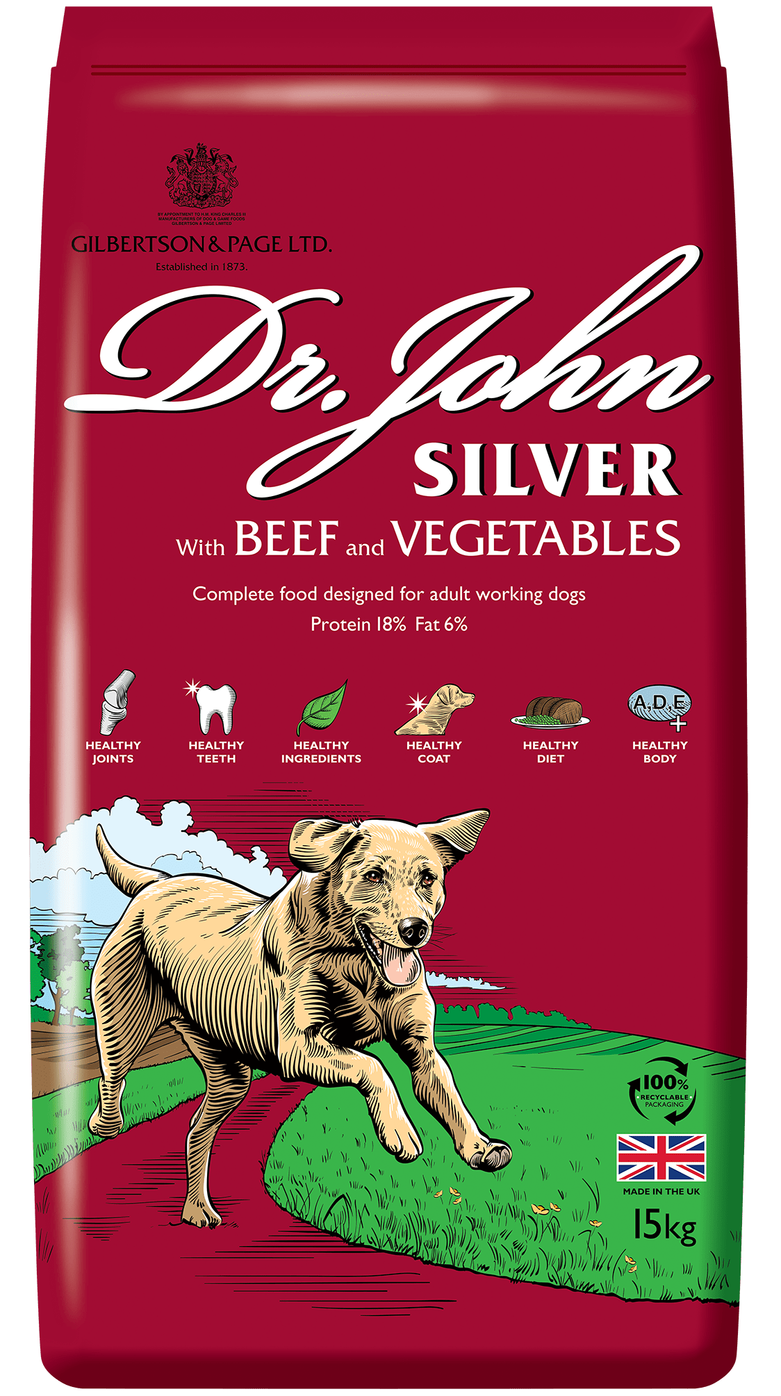 Dr John Silver with Beef 15kg Dry Dog Food Dr John
