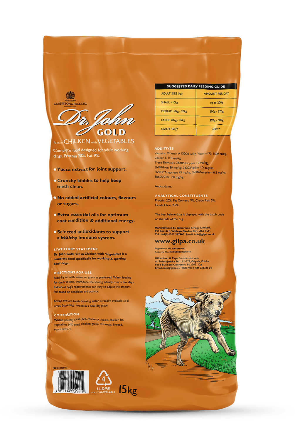 Dr John Gold Chicken & Vegetables Dry Dog Food 15kg Dry Dog Food Dr John