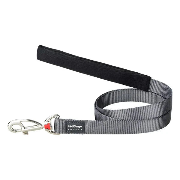 Red Dingo Classic Dog Lead 1.2m Red Dingo Grey Small