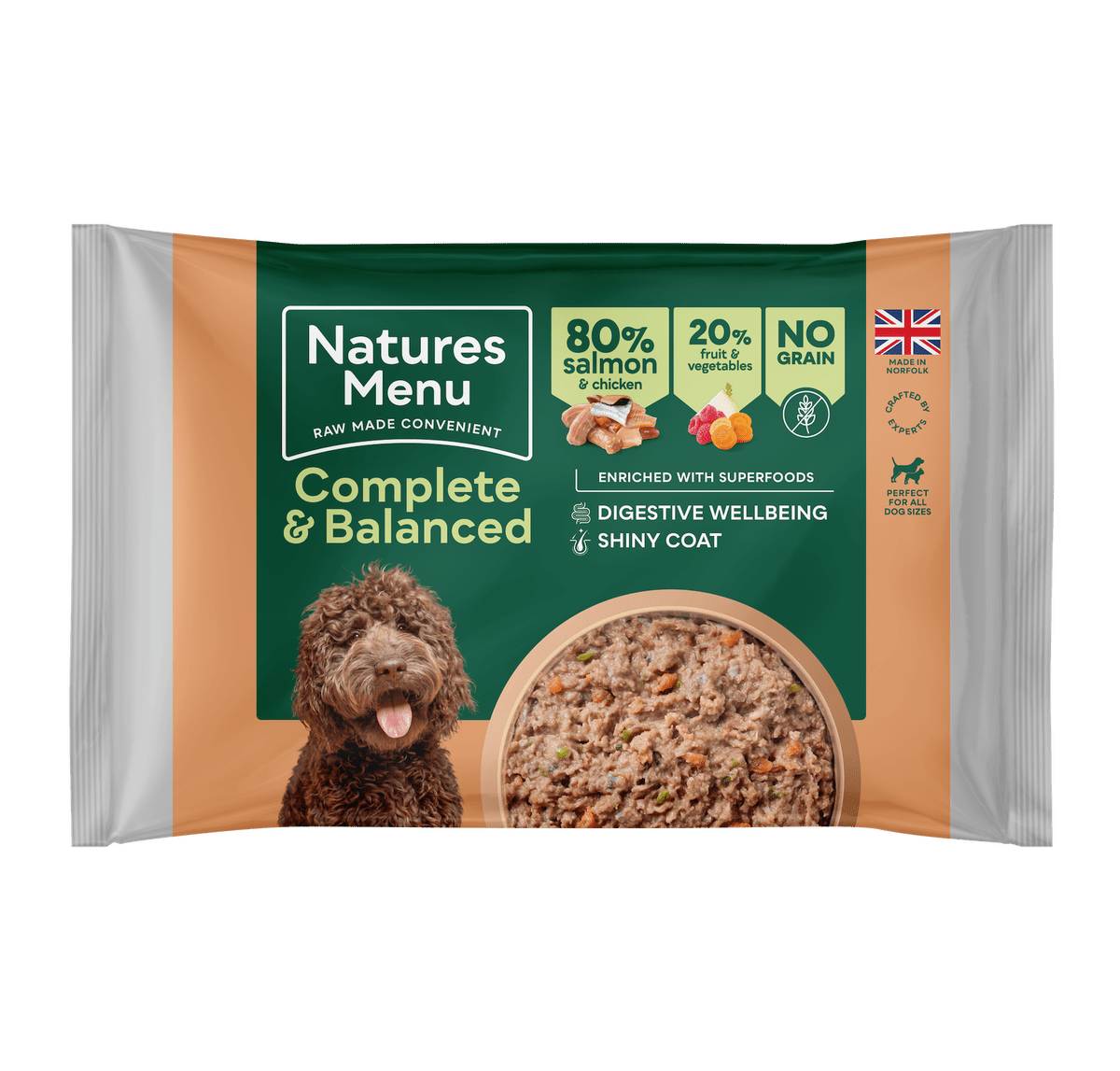 Natures Menu 80/20 Salmon & Chicken Raw Dog Food Block 500g Raw Dog Food Natures Menu