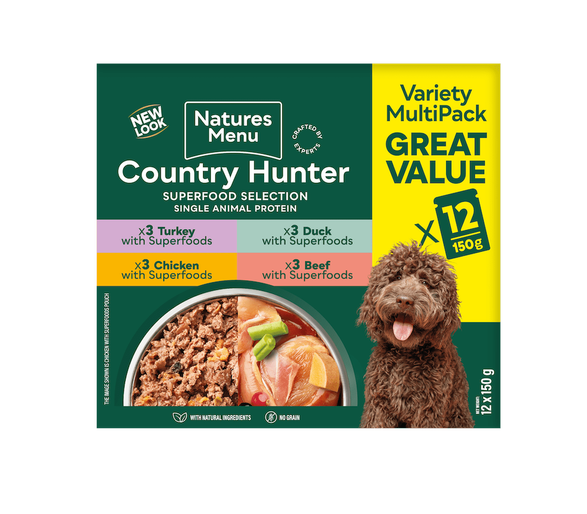 Natures Menu Country Hunter Superfood Selection Wet Dog Food 12 x 150g Wet Dog Food Natures Menu