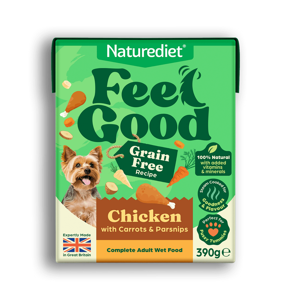 Naturediet Feel Good Grain Free Chicken Wet Dog Food 390g Wet Dog Food Naturediet