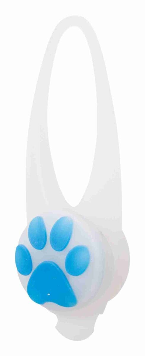 Trixie Paw Print Dog Collar Flasher 8cm White Dog Safety Lights Trixie