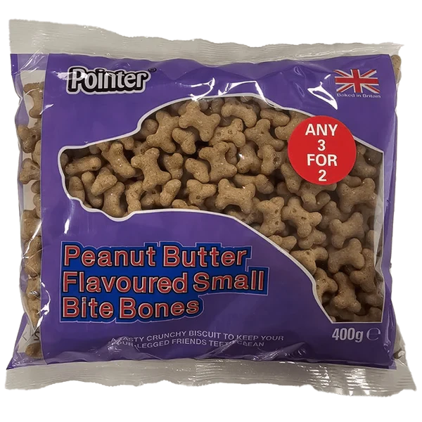 Pointer Peanut Butter Small Bite Bones 400g 3 FOR 2 Pointer