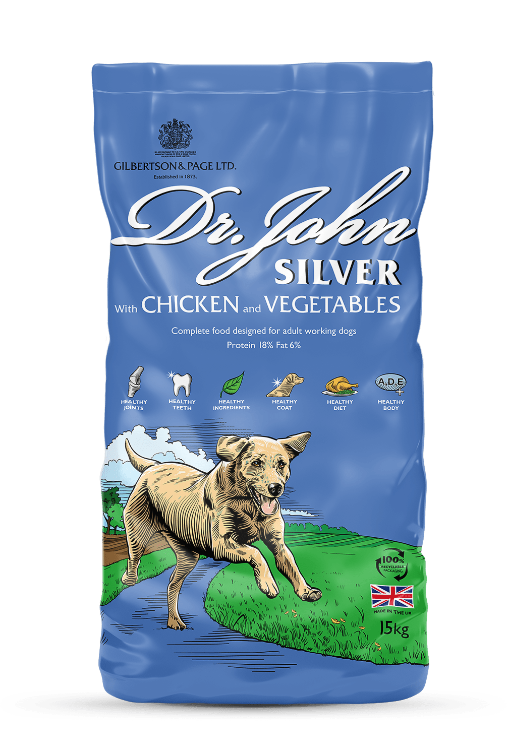Dr John Silver Chicken & Vegetables Dry Dog Food 15kg Dry Dog Food Dr John