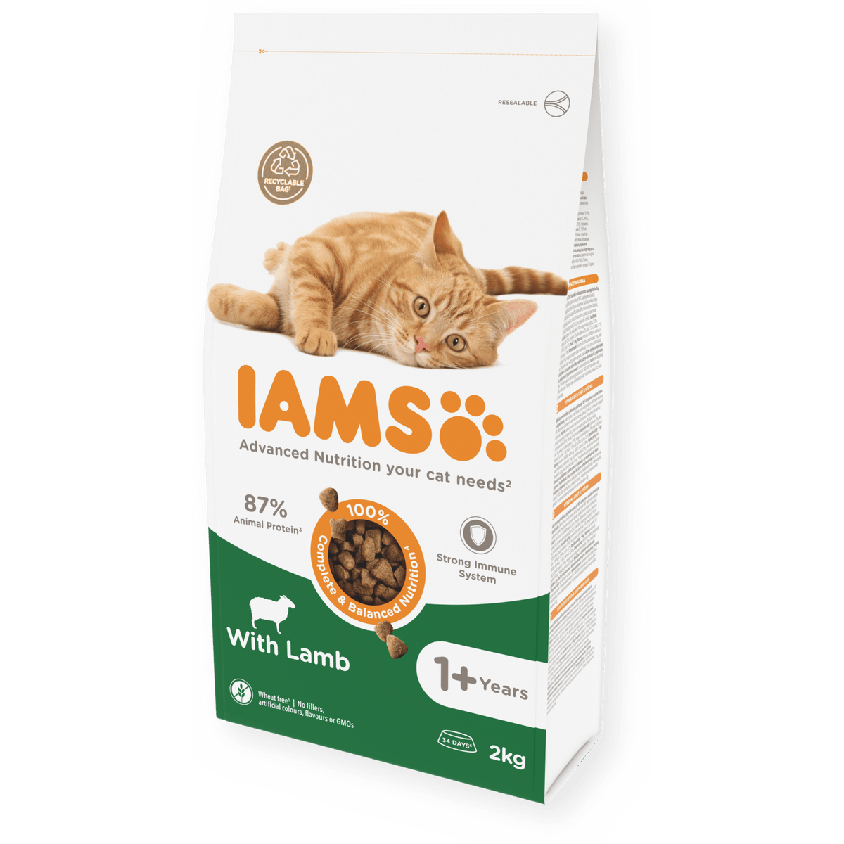 IAMS Adult Lamb Dry Cat Food 2kg Dry Cat Food Iams