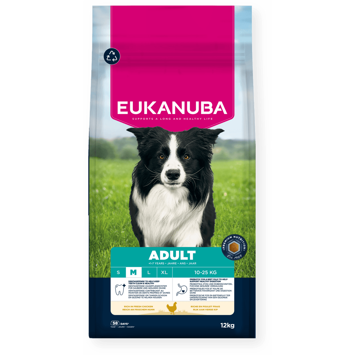 Eukanuba Active Adult Medium Breed Chicken Dry Dog Food 12kg Dry Dog Food Eukanuba