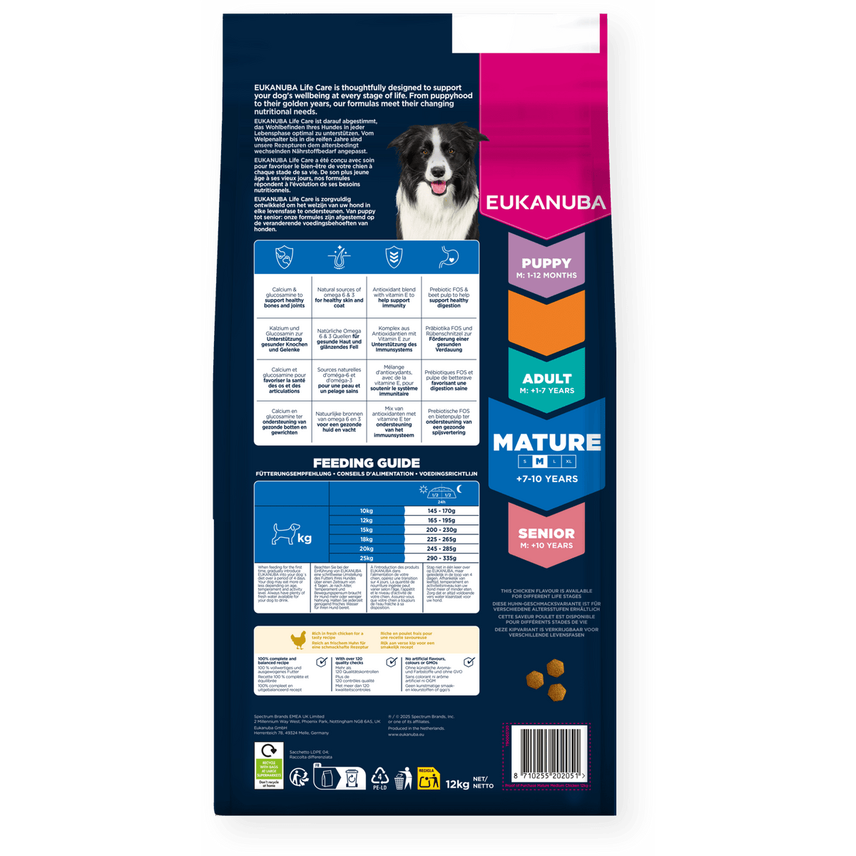 Eukanuba Mature Medium Breed Chicken Dry Dog Food 12kg Dry Dog Food Eukanuba