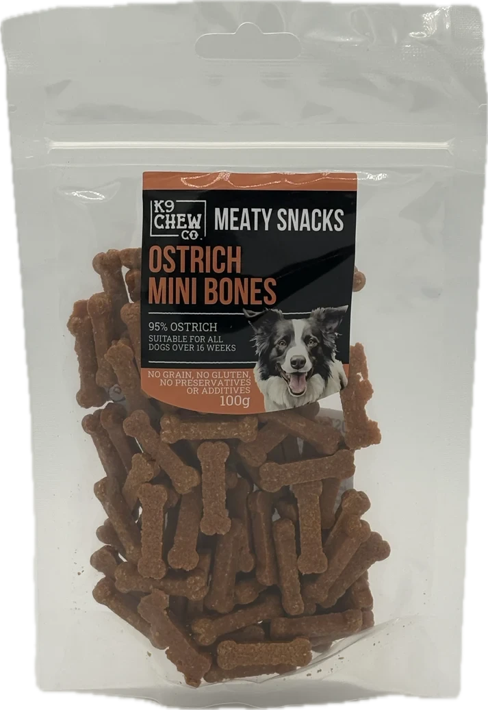 K9 Chew Co Ostrich Mini Bones 100g