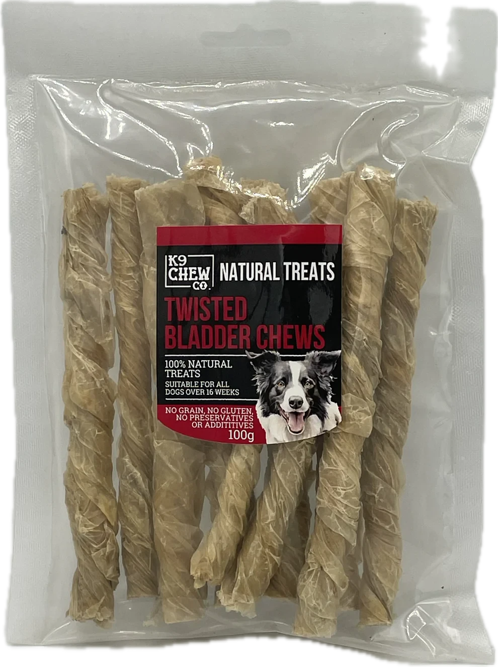 K9 Chew Twisted Bladder Chews 100g K9 Chew
