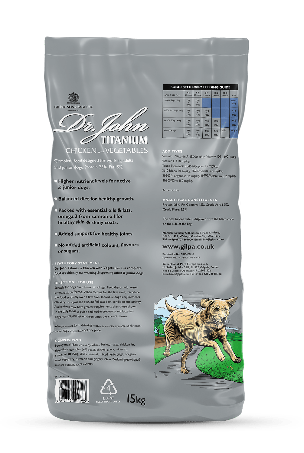Dr John Titanium Chicken Dry Dog Food 15kg Dry Dog Food Dr John