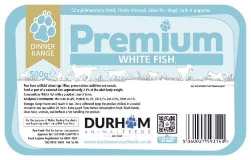 DAF Premium White Fish Dinner 500g ❄ Durham Animal Feeds
