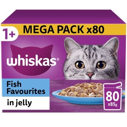 Whiskas 1+ Fish Selection in Jelly 80x85g Whiskas