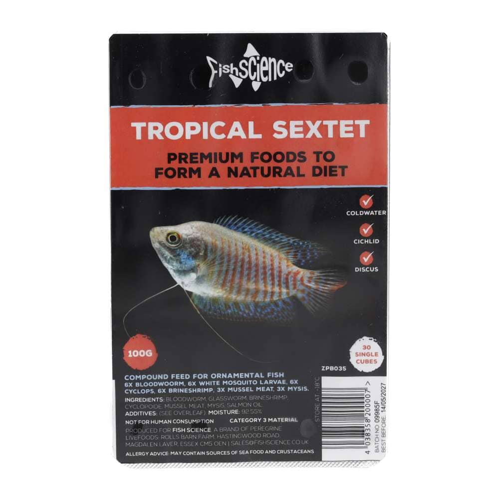 Peregrine Tropical Sextet Frozen Fish Food Blister 100g ❄ Frozen Fish Food Peregrine