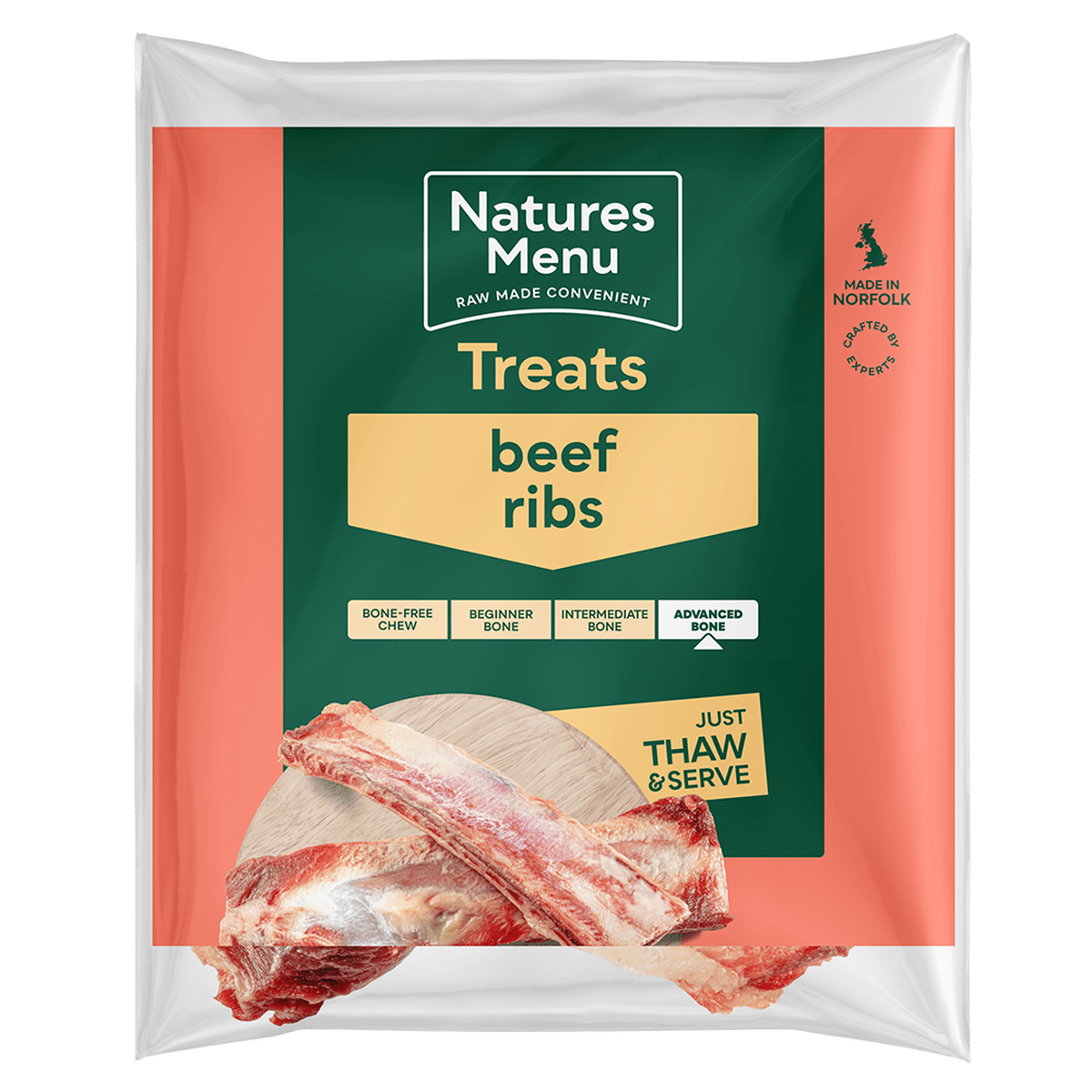 Natures Menu Frozen Beef Ribs for Dogs 2 Pack Raw Dog Food Natures Menu