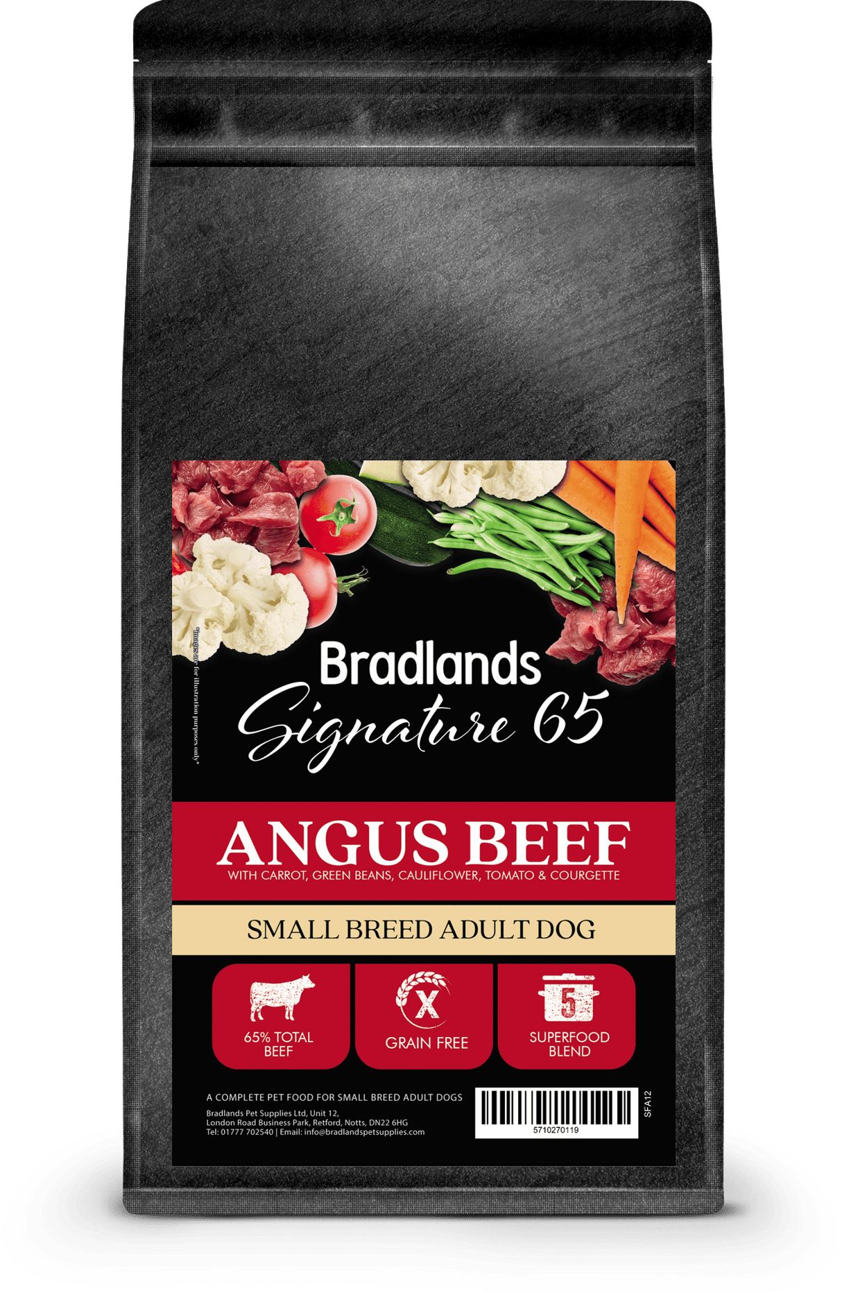 Bradlands Signature 65 Angus Beef Small Breed 12kg Bradlands