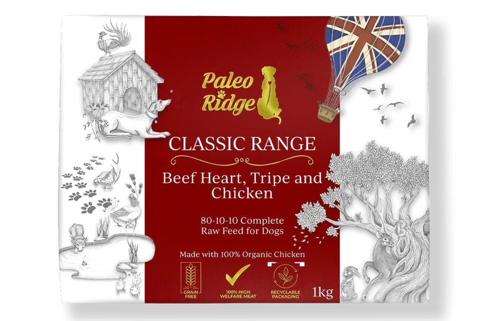 Paleo Ridge Beefheart, Tripe & Chicken Complete 1kg ❄ Raw Dog Food Paleo Ridge