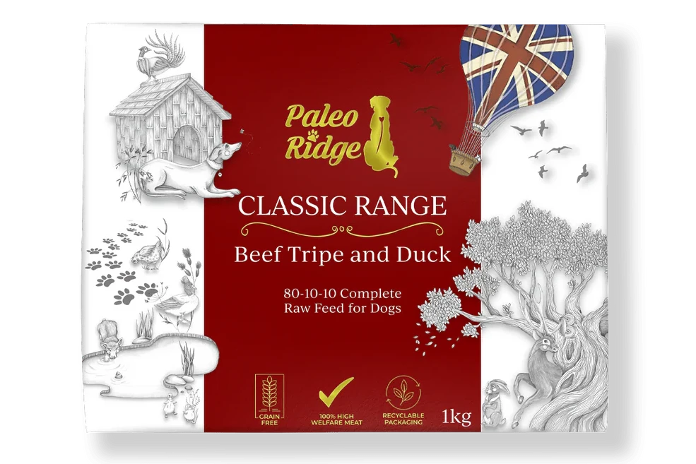 Paleo Ridge Beef Tripe & Duck 1kg ❄ Raw Dog Food Paleo Ridge