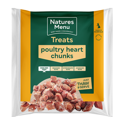 Natures Menu Poultry Heart Chunks 1KG Raw Dog Food Natures Menu