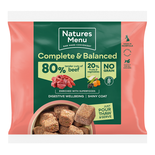 Natures Menu Country Hunter Beef Nuggets 1kg Raw Dog Food Natures Menu