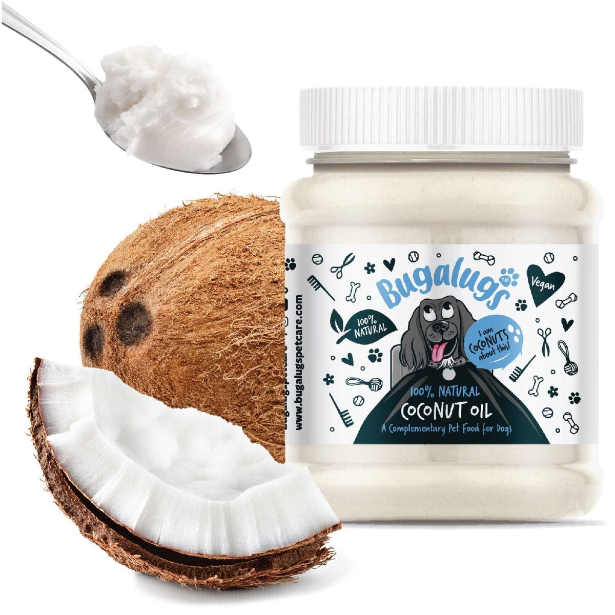 Bugalugs 100% Natural Coconut Oil 340g Dog Supplements Bugalugs