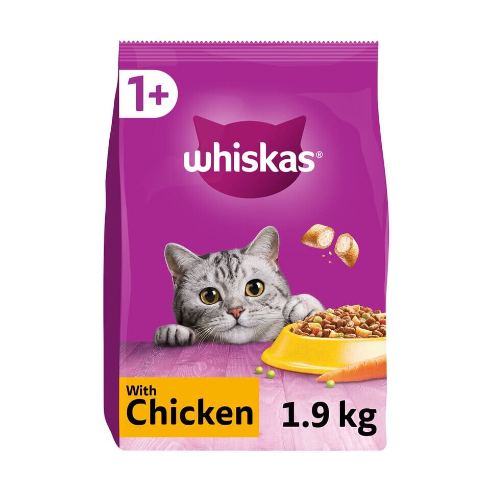 WHISKAS 1+ Chicken Adult Dry Cat Food 1.9kg product image