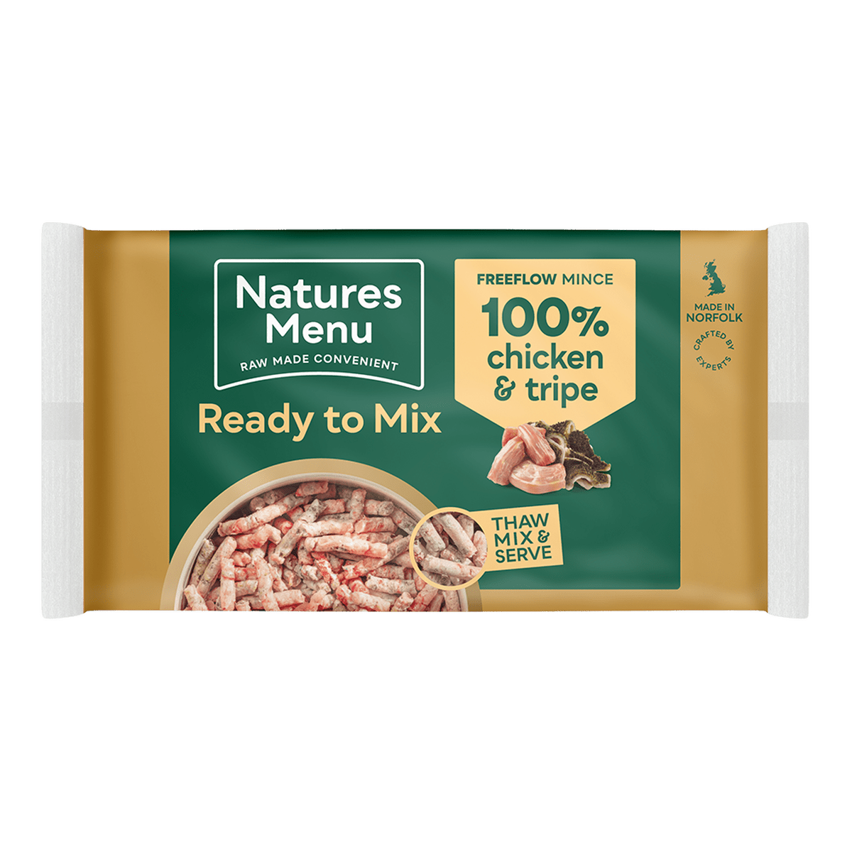 Natures Menu Chicken & Tripe Raw Dog Food Freeflow Mince 2kg Raw Dog Food Natures Menu