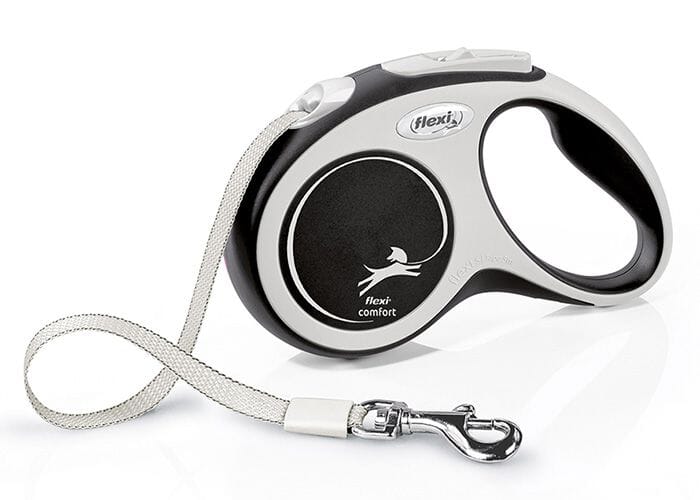 Flexi Comfort Tape Lead *Select Colour & Size* Flexi Black Small 5M