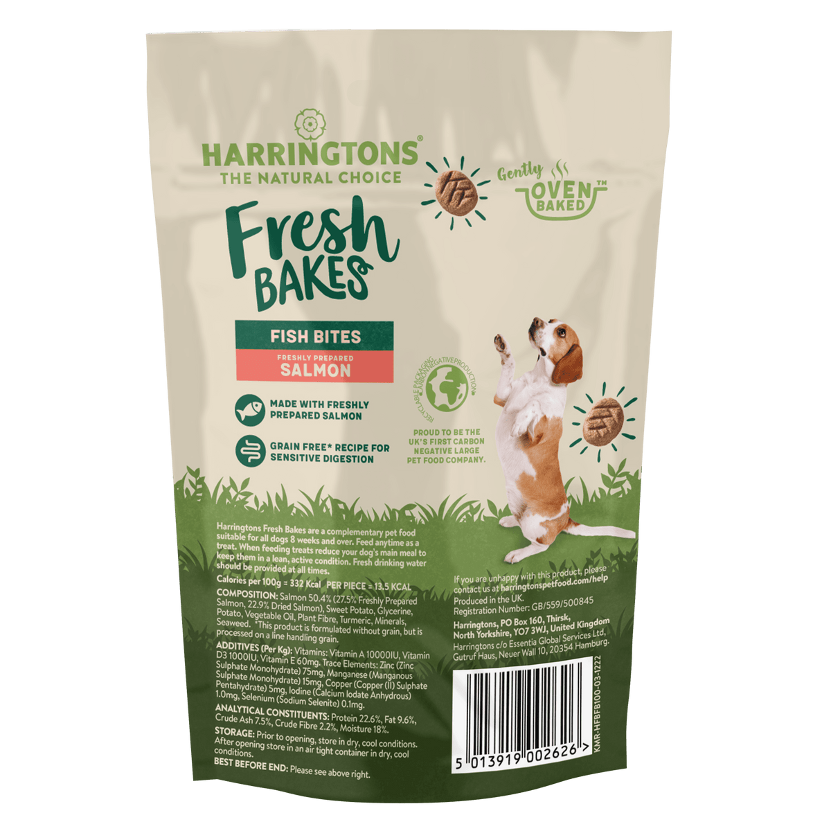 Harringtons Fresh Bakes Salmon Fish Bites Dog Treats 100g Dog Treats Harringtons