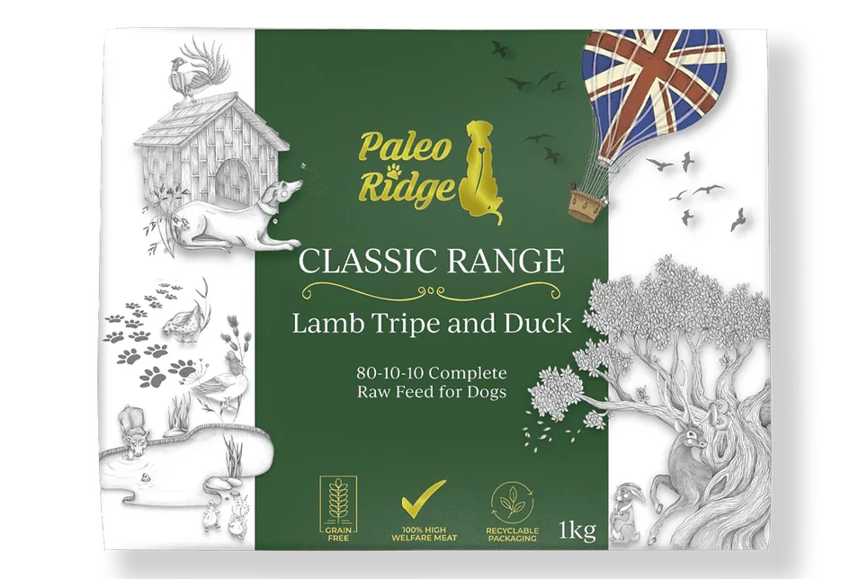 Paleo Ridge Lamb Tripe & Duck 1kg ❄ Raw Dog Food Paleo Ridge