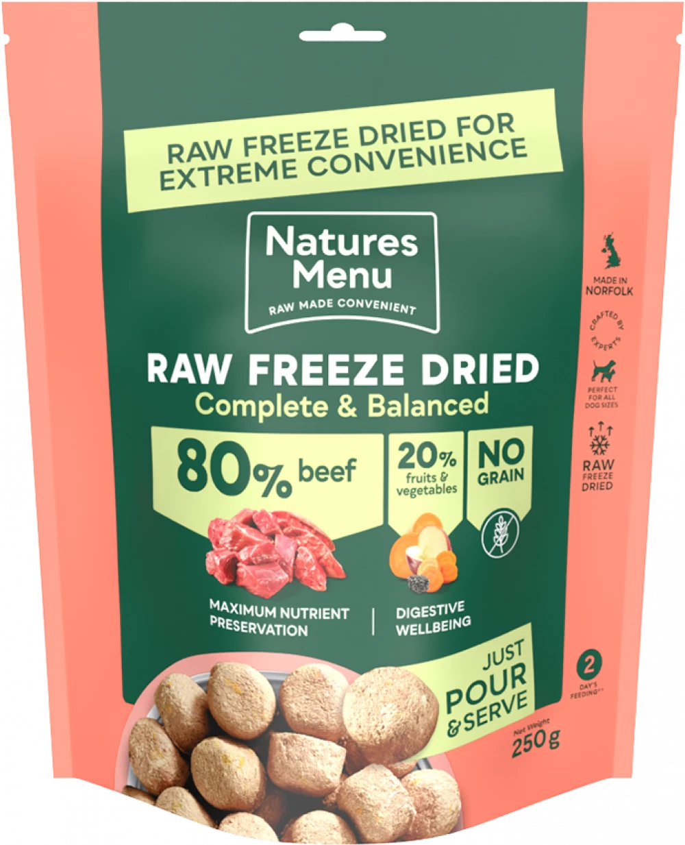 Natures Menu Freeze Dried Beef 250g Natures Menu