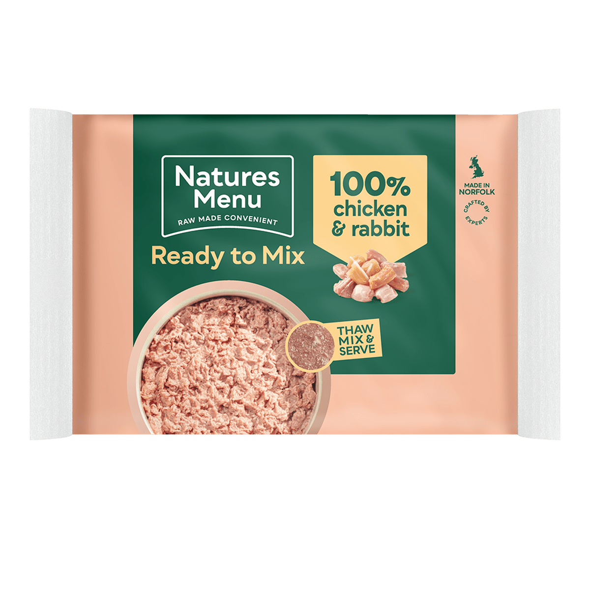 Natures Menu Chicken & Rabbit Raw Dog Food Mince Block 400g Raw Dog Food Natures Menu